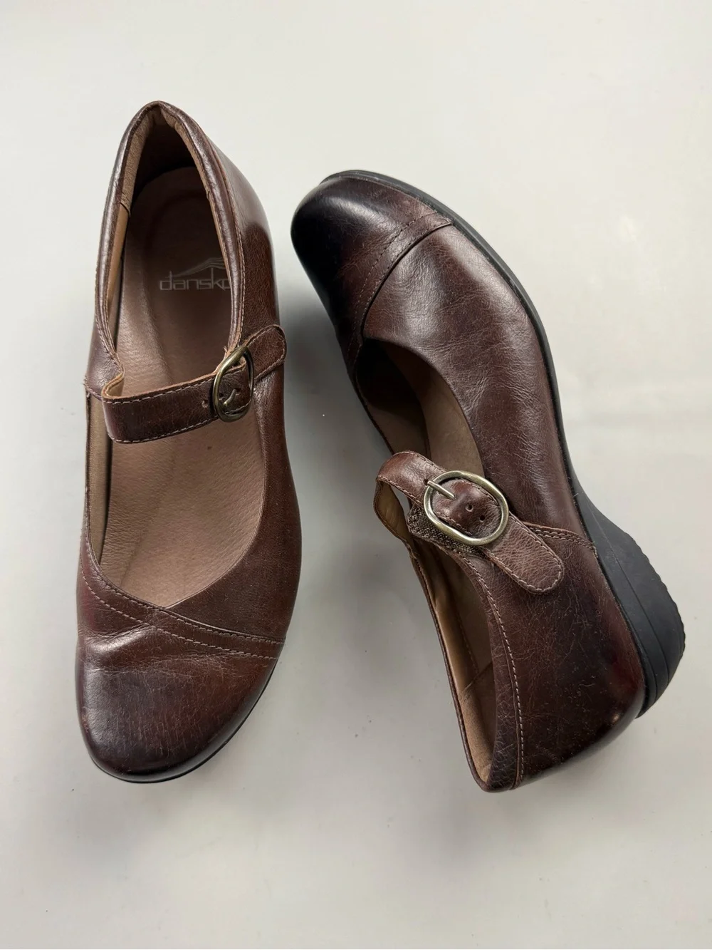Dansko Fawna Mary Jane Brown Leather Comfort Shoes Dark Academia EU 40